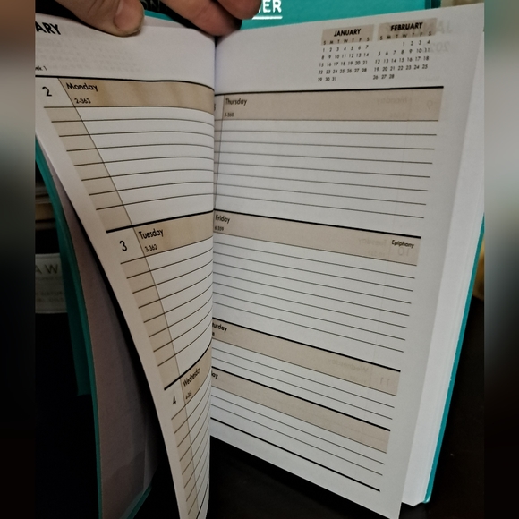 New 2pc aqua turquoise planner / journal set 2023 weekly & monthly - Picture 3 of 11